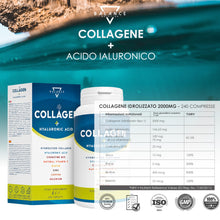 Load image into Gallery viewer, COLLAGENE IDROLIZZATO 2000MG - 240 COMPRESSE | Collagene e Acido Ialuronico, Coenzima Q10, Vitamina C, Biotina e Zinco