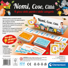 Carica l'immagine nel visualizzatore di Gallery, Clementoni - Nomi Cose e Città, Gioco da Tavolo con 29 Carte Categoria, per Bambini dai 7 Anni in Su e Tutta la Famiglia, 2-6 Giocatori, Idea Regalo Made in Italy, Lingua Italiana, 16634