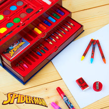 Carica l'immagine nel visualizzatore di Gallery, Marvel Valigetta Colori per Bambini Spiderman con Pennarelli e Matite Colorate (Multicolore Spiderman)