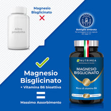 Carica l'immagine nel visualizzatore di Gallery, Magnesio Bisglicinato 1500 mg con Vitamina B6 | 90 Capsule | Nutrimea