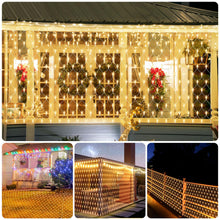 Carica l'immagine nel visualizzatore di Gallery, THKFUL Rete luminosa da esterno, 6 x 3 m 408LED Luci Nette Alimentazione Plug-In,impermeabile rete luminosa da interno t