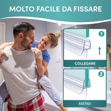 Carica l'immagine nel visualizzatore di Gallery, Engelbach® Guarnizione Doccia Sottoporta - Per porte in vetro 5-8 mm - Profilo in gomma extra spesso - Impermeabile e fa