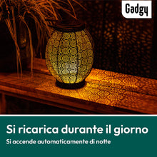 Carica l'immagine nel visualizzatore di Gallery, Gadgy Lanterna Solare Da Esterno Fiore | Lanterna Da Giardino e Balcone A LED | Lampada Orientale | Lampade Decorativa |