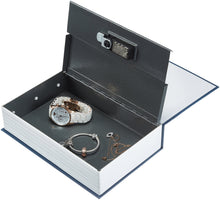 Carica l'immagine nel visualizzatore di Gallery, Amazon Basics Cassetta portavalori a forma di libro, Serratura con combinazione, Grande, Blu