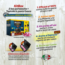 Carica l'immagine nel visualizzatore di Gallery, Kit Veleno per Topi e Ratti + 2 Trappole Porta Esche Topicida Professionale, Buste di Pasta Fresca BlockRat 150 g Novità
