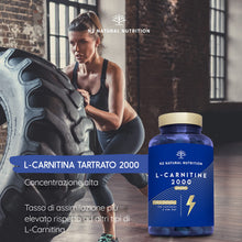 Carica l'immagine nel visualizzatore di Gallery, L CARNITINA 2000, 150 Capsule 75 giorni. Integratore di aminoacidi. Certificato VEGANO. CE. N2 Natural Nutrition