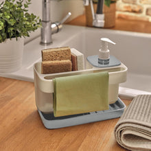 Carica l'immagine nel visualizzatore di Gallery, Snips Riordinello 3 in 1, Organizer Lavello Cucina con Dispenser Detersivo Piatti 400 ml, Porta Spugna e Porta Strofinacci, Set Salvaspazio 21x12x18 cm, Made in Italy