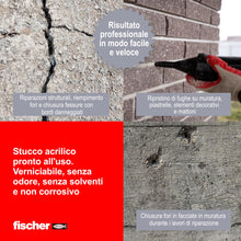 Carica l'immagine nel visualizzatore di Gallery, Fischer DEC Cemento Espresso, Sigillante per Riparazione e Riempimento di Crepe, Giunti Interni ed Esterni, Uso con Pist