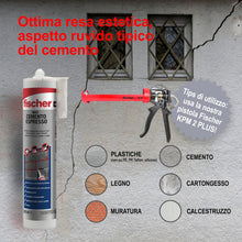 Carica l'immagine nel visualizzatore di Gallery, Fischer DEC Cemento Espresso, Sigillante per Riparazione e Riempimento di Crepe, Giunti Interni ed Esterni, Uso con Pist