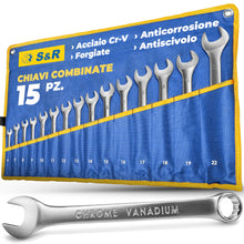 Carica l'immagine nel visualizzatore di Gallery, S&amp;R Set Chiavi Inglesi Combinate Anello e Forchetta - 15 Pz da 6 a 22mm