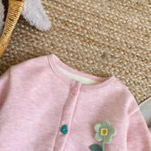 Carica l'immagine nel visualizzatore di Gallery, Bear Leader Versione coreana Set da ragazza in tinta unita Primavera e autunno Nuovo cardigan con decorazione floreale 3