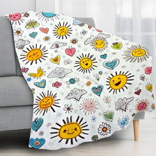 Carica l'immagine nel visualizzatore di Gallery, Coperta Morbida con Stampa Sole e Nuvole per Neonati, Bambini e Ragazzi, Copriletto con Motivo Carino e Kawaii, Regalo D