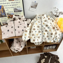 Carica l'immagine nel visualizzatore di Gallery, Pigiama Invernale in Peluche per Bambini, Set 2 Pezzi, Cartone Animato, Pigiama Spesso per Bambini, Set per Ragazze e Ra
