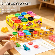Carica l'immagine nel visualizzatore di Gallery, Set di Plastilina per Bambini in 12 Colori, Grande Capacità, Argilla Colorata per Educazione Precoce, Giocattoli Creativ
