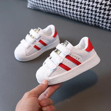 Carica l'immagine nel visualizzatore di Gallery, Scarpe da ginnastica per bambini, design alla moda, bianche, antiscivolo, scarpe casual, scarpe da ginnastica traspirant