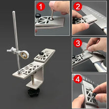 Carica l'immagine nel visualizzatore di Gallery, Affilacoltelli ad angolo fisso Pietra per affilare professionale Sistema di macinazione da cucina Levigatura Smerigliatr