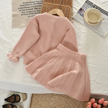 Carica l'immagine nel visualizzatore di Gallery, Bear Leader Autunno Inverno Stile College Rosa Set da ragazza Maglione lavorato a maglia Cardigan + Pantaloncini 2 pezzi