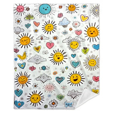Carica l'immagine nel visualizzatore di Gallery, Coperta Morbida con Stampa Sole e Nuvole per Neonati, Bambini e Ragazzi, Copriletto con Motivo Carino e Kawaii, Regalo D