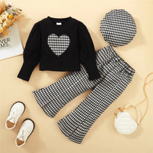 Carica l'immagine nel visualizzatore di Gallery, 1-6 anni Set di vestiti per bambina Set stile coreano per bambini Top a maniche lunghe con stampa cuore d'amore + pantal