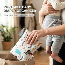 Carica l'immagine nel visualizzatore di Gallery, Borsa Organizer Portatile per Pannolini Multistrato con Tasca per Salviette, Leggera Borsa da Viaggio per Accessori Esse