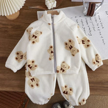 Carica l'immagine nel visualizzatore di Gallery, Abbigliamento da casa per bambini, ideale per l’autunno e l’inverno: completi eleganti in pile corallo, caldi e conforte