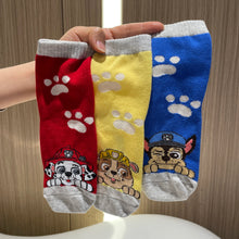 Carica l'immagine nel visualizzatore di Gallery, 3 paia/set di calzini originali Paw Patrol per bambini, calzini carini con cartoni animati, calzini a tubo medio alla mo