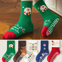 Carica l'immagine nel visualizzatore di Gallery, 1/5 Paia di Calzini Natalizi per Bambini, Set per Neonati e Bambini, 2026 Nuovi Calzini Antiscivolo in Cotone con Simpat