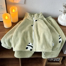 Carica l'immagine nel visualizzatore di Gallery, Pigiama Invernale in Peluche per Bambini, Set 2 Pezzi, Cartone Animato, Pigiama Spesso per Bambini, Set per Ragazze e Ra