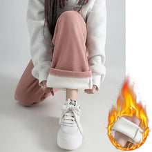 Carica l'immagine nel visualizzatore di Gallery, Pantaloni da donna incinte Autunno Inverno Indossare pantaloni a gamba larga in velluto a coste Pantaloni a gamba dritta