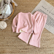 Carica l'immagine nel visualizzatore di Gallery, Bear Leader Versione coreana Set da ragazza in tinta unita Primavera e autunno Nuovo cardigan con decorazione floreale 3