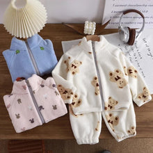 Carica l'immagine nel visualizzatore di Gallery, Abbigliamento da casa per bambini, ideale per l’autunno e l’inverno: completi eleganti in pile corallo, caldi e conforte