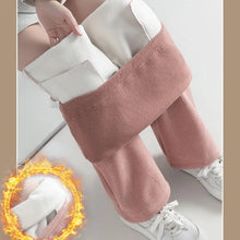 Carica l'immagine nel visualizzatore di Gallery, Pantaloni da donna incinte Autunno Inverno Indossare pantaloni a gamba larga in velluto a coste Pantaloni a gamba dritta