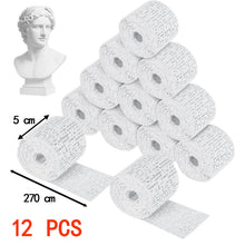 Carica l'immagine nel visualizzatore di Gallery, 12 rotoli di bende in gesso da 5 x 270 cm per lavori creativi, set di bende in gesso per la creazione di impronte sull’a