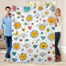 Carica l'immagine nel visualizzatore di Gallery, Coperta Morbida con Stampa Sole e Nuvole per Neonati, Bambini e Ragazzi, Copriletto con Motivo Carino e Kawaii, Regalo D