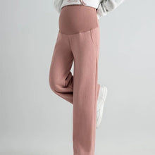 Carica l'immagine nel visualizzatore di Gallery, Pantaloni da donna incinte Autunno Inverno Indossare pantaloni a gamba larga in velluto a coste Pantaloni a gamba dritta