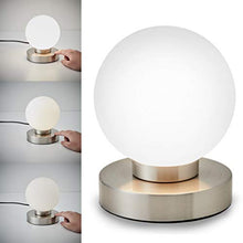 Carica l'immagine nel visualizzatore di Gallery, Lampada da comodino, forma a sfera, interruttore touch, luce Sfera Bianca