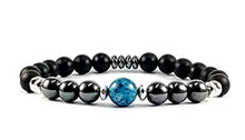 Carica l'immagine nel visualizzatore di Gallery, TOTEM Bracciale uomo ,braccialetto con pietre naturali di onice nero ed... - Ilgrandebazar