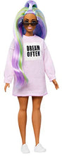 Carica l'immagine nel visualizzatore di Gallery, Barbie- Fashionistas Bambola con Maglione Stampa, Capelli Viola e Occhiali... - Ilgrandebazar