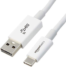 Carica l'immagine nel visualizzatore di Gallery, AmazonBasics - Cavo maschio USB Type-C a USB-A 3.1 Gen 2, 0,9 metri, Bianco - Ilgrandebazar