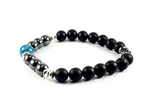 Carica l'immagine nel visualizzatore di Gallery, TOTEM Bracciale uomo ,braccialetto con pietre naturali di onice nero ed... - Ilgrandebazar