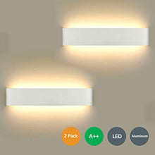 Carica l'immagine nel visualizzatore di Gallery, 2 Pezzi LED Lampada da Parete 16W Bianco 2x 16w Caldo - Alluminio