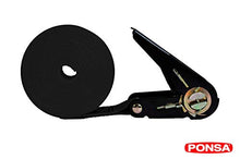 Carica l'immagine nel visualizzatore di Gallery, PONSA Cinghia Fissaggio a Cricchetto · Ratchet · Nastro Ad anello 25mm NERO - Ilgrandebazar