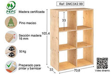 Carica l'immagine nel visualizzatore di Gallery, Astigarraga dmc3 X 2 - Mensola di legno (6 ripiani) - Ilgrandebazar