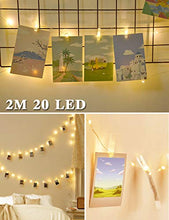 Carica l'immagine nel visualizzatore di Gallery, Luci Per Foto,Cshare 2M 20LED 20 Crystal Photo Clips Lucine Led Decorative 2m