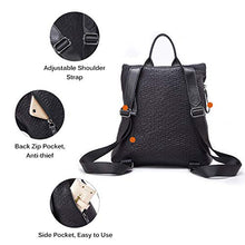 Carica l'immagine nel visualizzatore di Gallery, Zaino moda, JOSEKO zaino in pelle Borse a zainetto con borsa a spalla Nero