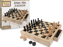 Carica l'immagine nel visualizzatore di Gallery, Teorema 40500 - Dama, Scacchi e Tria, Legno