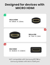 Carica l'immagine nel visualizzatore di Gallery, UGREEN Cavo Micro HDMI Maschio a Femmina 4K 3D Supporta ARC Ethernet...