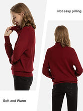 Carica l'immagine nel visualizzatore di Gallery, Woolen Bloom Maglione Collo Alto Donna Felpa Ragazza XXL, Vino Rosso