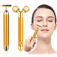 Carica l'immagine nel visualizzatore di Gallery, 2-IN-1 Beauty Bar 24k Golden Pulse Facial Face Massager, Electric Waterproof... - Ilgrandebazar
