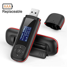 Carica l'immagine nel visualizzatore di Gallery, AGPTEK - Lettore MP3 Bluetooth, 16 GB, con funzione orologio USB Noir U3